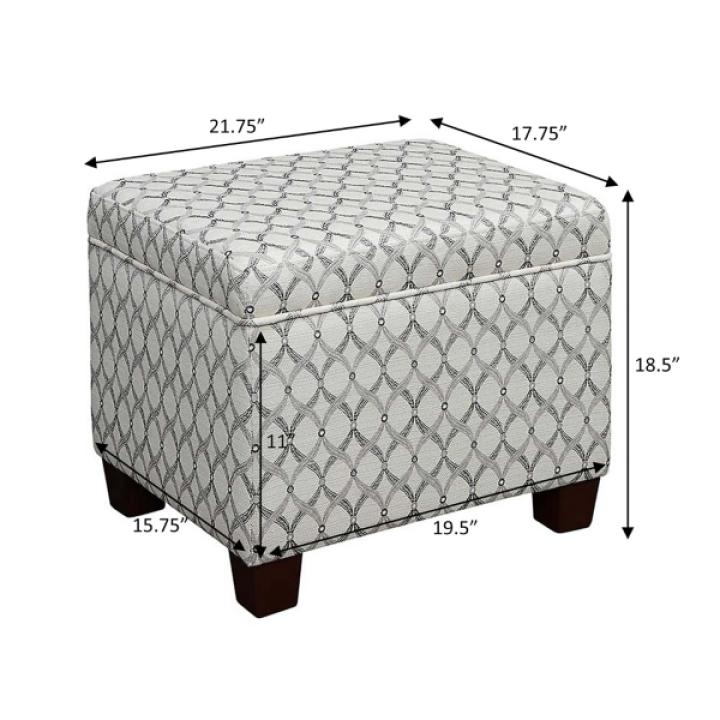 White & Gray Madison Storage Ottoman
