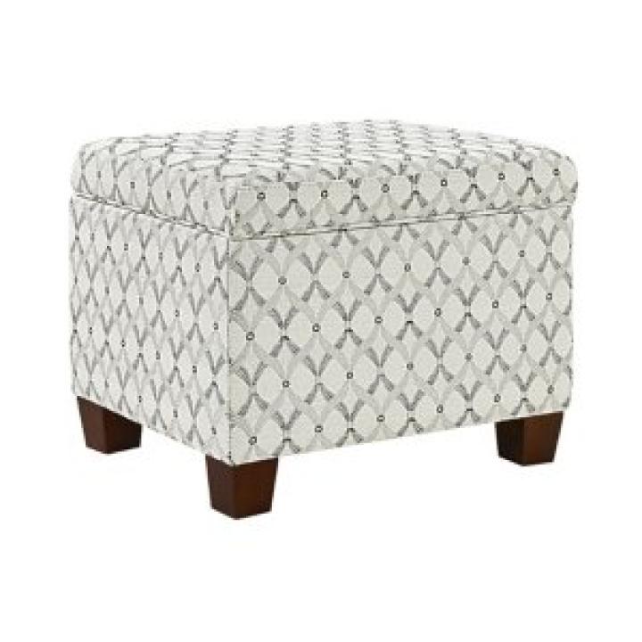 White & Gray Madison Storage Ottoman