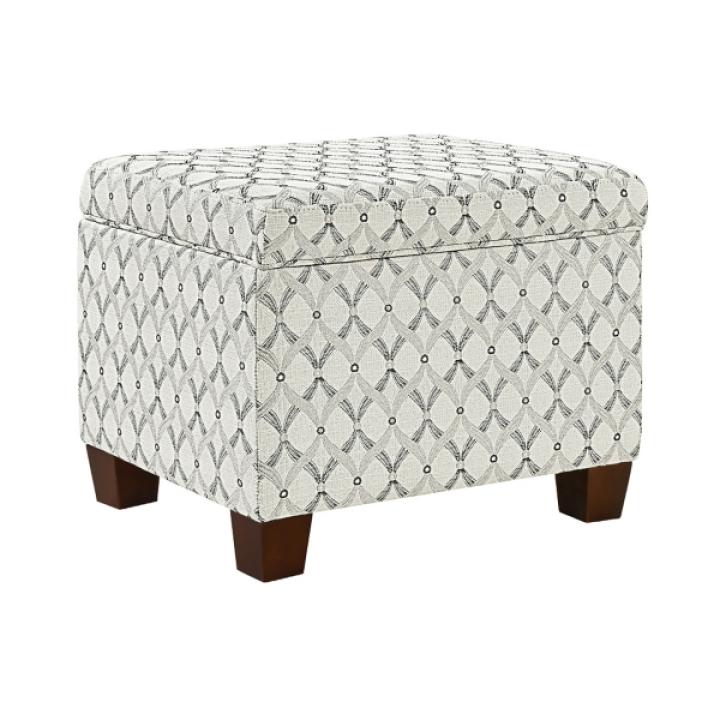 White & Gray Madison Storage Ottoman
