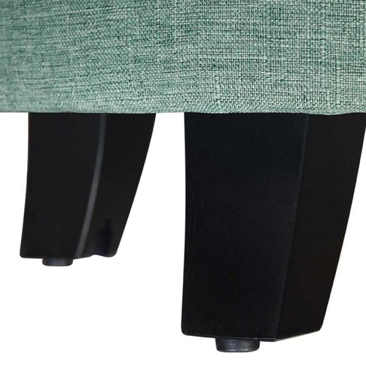 Teal Upholstered Eliza Round Storage Ottoman