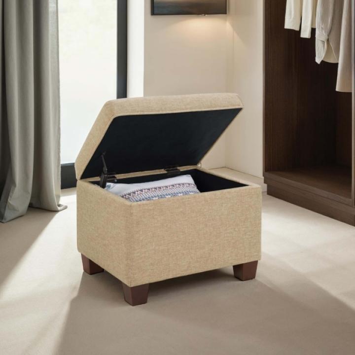 Beige Madison Storage Ottoman