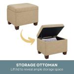 Beige Madison Storage Ottoman