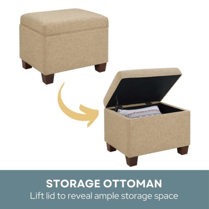Beige Madison Storage Ottoman