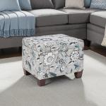 Gray Floral Madison Storage Ottoman