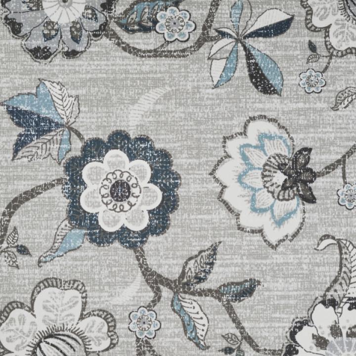 Gray Floral Madison Storage Ottoman