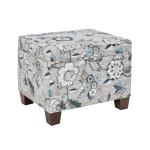 Gray Floral Madison Storage Ottoman