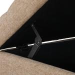 Tan Upholstered Carey Storage Ottoman Bench
