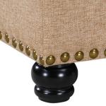 Tan Upholstered Carey Storage Ottoman Bench