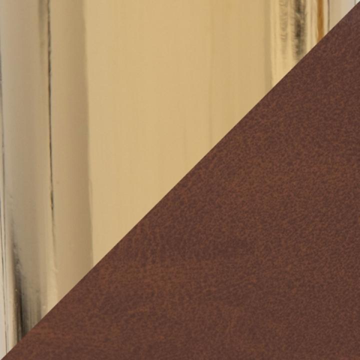 Brown Faux Leather & Gold Marshall Office Chair