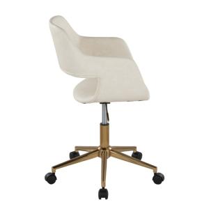 Cream Faux Leather & Gold Marshall Office Chair