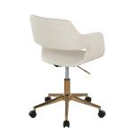 Cream Faux Leather & Gold Marshall Office Chair