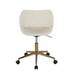 Cream Faux Leather & Gold Marshall Office Chair