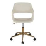 Cream Faux Leather & Gold Marshall Office Chair