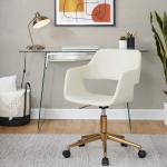 Cream Faux Leather & Gold Marshall Office Chair