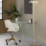 Cream Faux Leather & Gold Marshall Office Chair