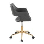 Gray Faux Leather & Gold Marshall Office Chair