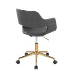 Gray Faux Leather & Gold Marshall Office Chair