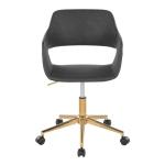 Gray Faux Leather & Gold Marshall Office Chair