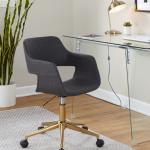 Gray Faux Leather & Gold Marshall Office Chair