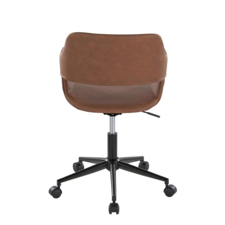 Brown Faux Leather & Black Marshall Office Chair