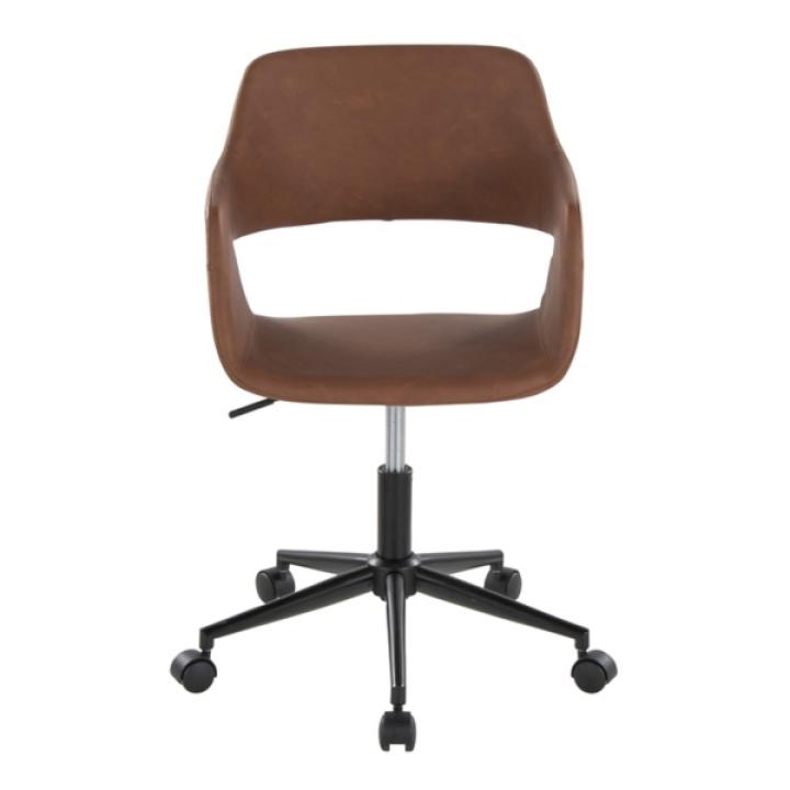 Brown Faux Leather & Black Marshall Office Chair