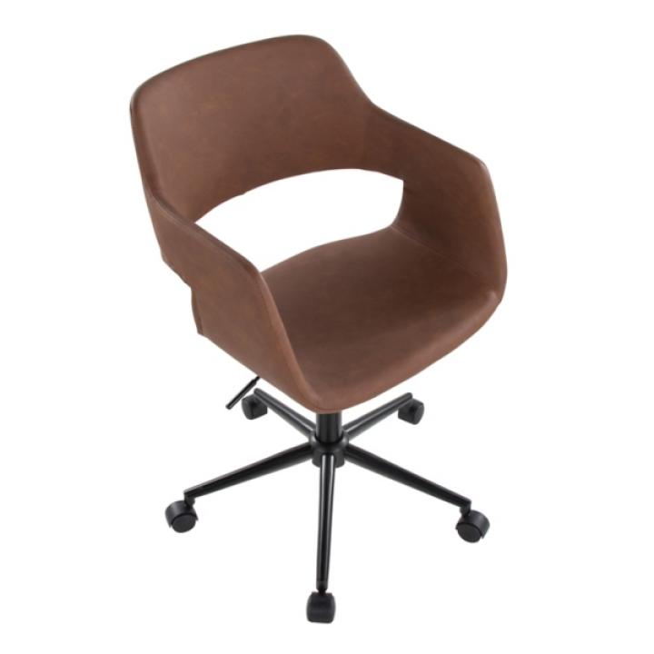 Brown Faux Leather & Black Marshall Office Chair