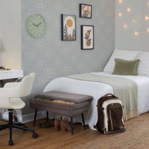 Cream Faux Leather & Black Marshall Office Chair