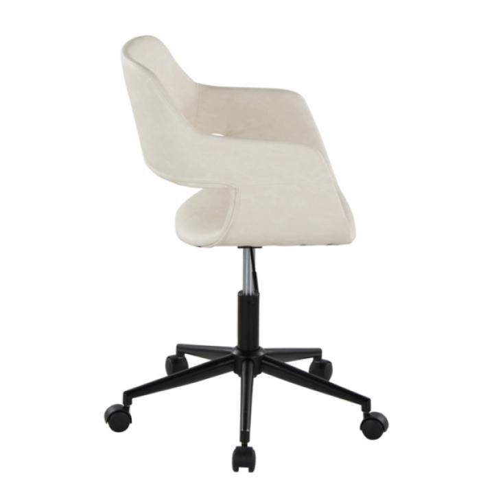 Cream Faux Leather & Black Marshall Office Chair