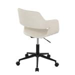 Cream Faux Leather & Black Marshall Office Chair