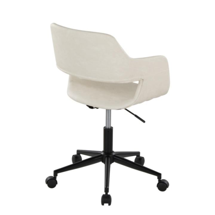 Cream Faux Leather & Black Marshall Office Chair
