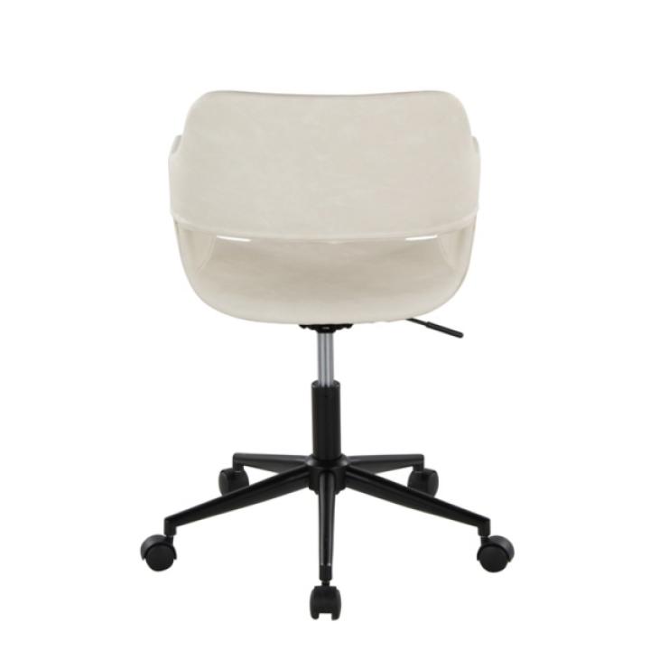 Cream Faux Leather & Black Marshall Office Chair