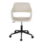 Cream Faux Leather & Black Marshall Office Chair