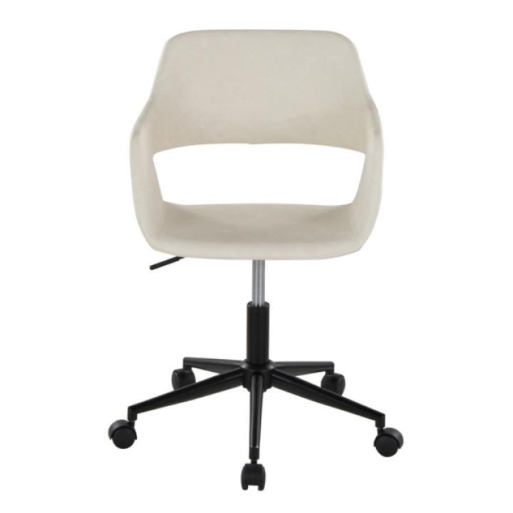Cream Faux Leather & Black Marshall Office Chair