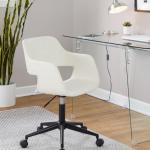 Cream Faux Leather & Black Marshall Office Chair