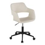 Cream Faux Leather & Black Marshall Office Chair