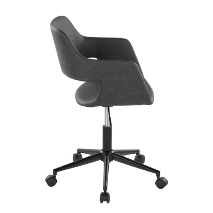 Gray Faux Leather & Black Marshall Office Chair