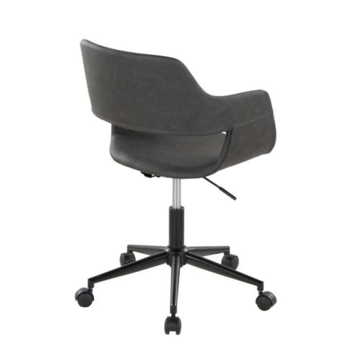 Gray Faux Leather & Black Marshall Office Chair