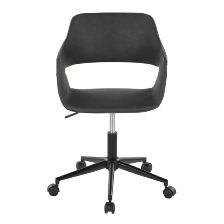 Gray Faux Leather & Black Marshall Office Chair