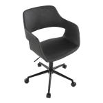 Gray Faux Leather & Black Marshall Office Chair