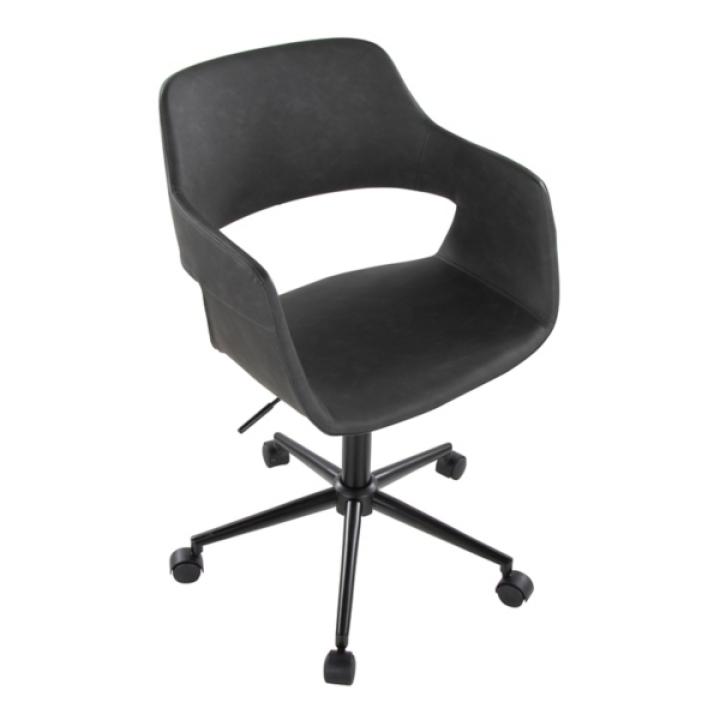 Gray Faux Leather & Black Marshall Office Chair