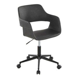 Gray Faux Leather & Black Marshall Office Chair