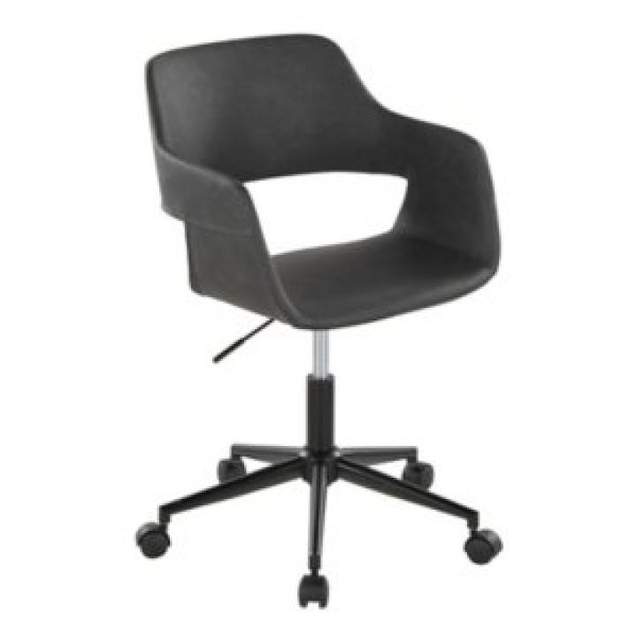Gray Faux Leather & Black Marshall Office Chair