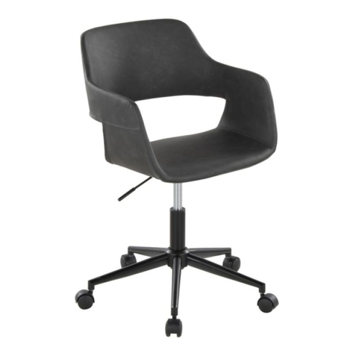 Gray Faux Leather & Black Marshall Office Chair