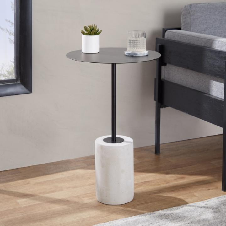 Black Metal & Concrete Janis Cocktail Table