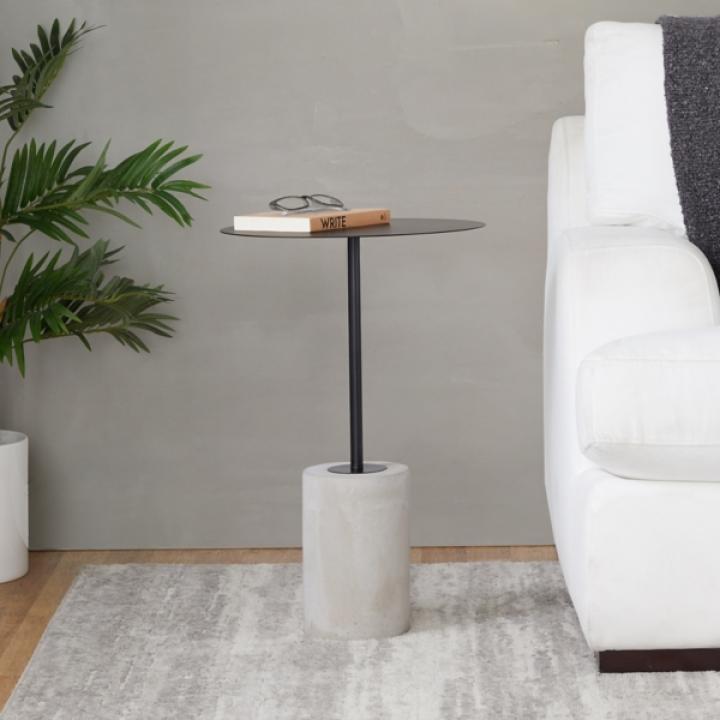 Black Metal & Concrete Janis Cocktail Table