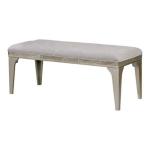 Gray Tufted Upholstered Silver Dining Bench
