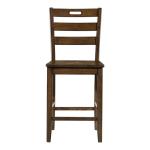 Rustic Oak Wood Quinby Counter Stools, Set of 2