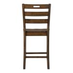 Rustic Oak Wood Quinby Counter Stools, Set of 2