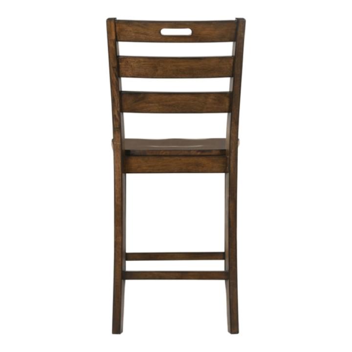 Rustic Oak Wood Quinby Counter Stools, Set of 2