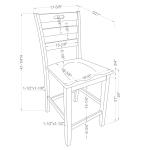 Rustic Oak Wood Quinby Counter Stools, Set of 2